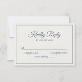 Huwelijk Vriendelijk Antwoord Modern Dusty Navy Bl (Voorkant)