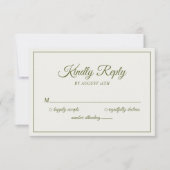 Huwelijk Vriendelijk Beantwoorden Moderne Cream & RSVP Kaartje (Voorkant)