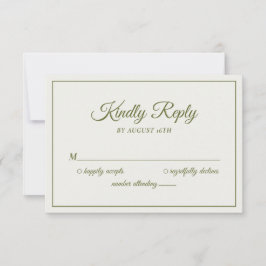 Huwelijk Vriendelijk Beantwoorden Moderne Cream &  RSVP Kaartje