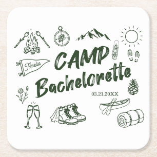 Huwelijk Vrijgezellenfeest Camping Kampeer Thema S Kartonnen Onderzetters