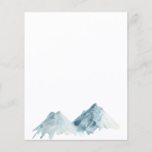 Huwelijk watergekleurde berglandschap uitnodiging (Achterkant)