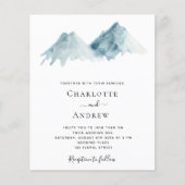 Huwelijk watergekleurde berglandschap uitnodiging (Voorkant)