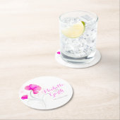 Huwelijk waterverf bloem roze papier onderzetters (Insitu)