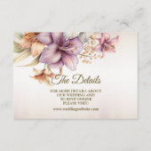 Huwelijk Waterverf Boho Roze Bloemen Elegant Informatiekaartje (Voorkant)