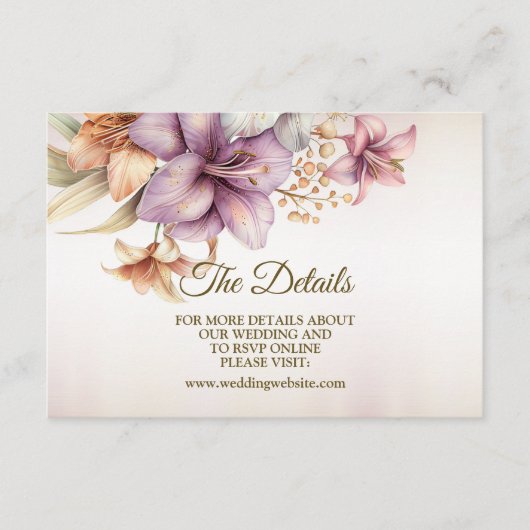 Huwelijk Waterverf Boho Roze Bloemen Elegant Informatiekaartje (Voorkant)