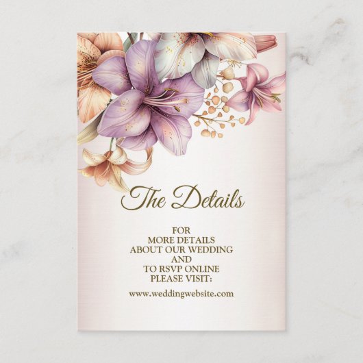 Huwelijk Waterverf Boho Roze Bloemen Elegant Informatiekaartje (Voorkant)