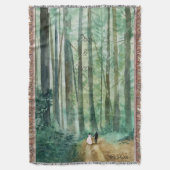 Huwelijk Waterverf boslandschap met bos Deken (Voorkant Verticaal)