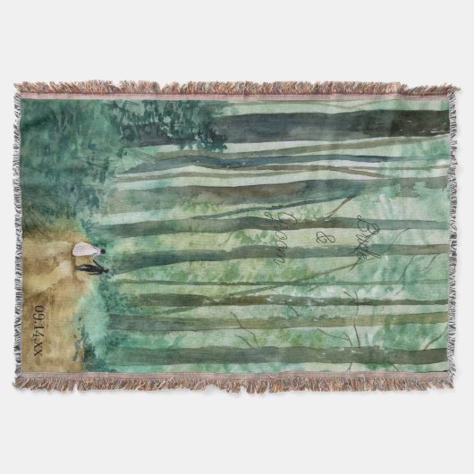 Huwelijk Waterverf boslandschap met bos Deken (Voorkant)