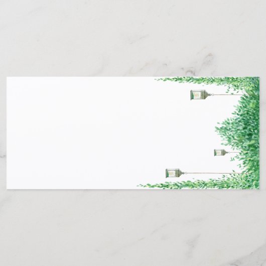 Huwelijk Waterverf groen rand Menu (Achterkant)