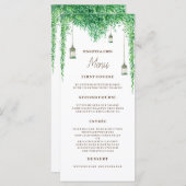 Huwelijk Waterverf groen rand Menu (Voorkant / Achterkant)