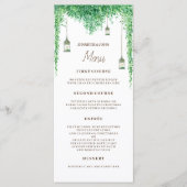 Huwelijk Waterverf groen rand Menu (Voorkant)