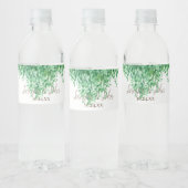Huwelijk Waterverf groen rand Waterfles Etiket (Flessen)