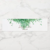 Huwelijk Waterverf groen rand Waterfles Etiket (Enkel label)