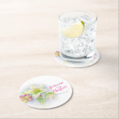 Huwelijk waterverf helleborus kunst papier onderze ronde kartonnen onderzetter (Insitu)