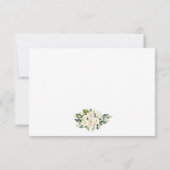 Huwelijk Waterverf Witte Bloemen Greenery RSVP Kaartje (Achterkant)