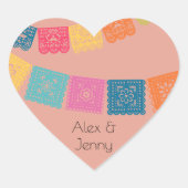 Huwelijk - Weddenschap met Papel Picado Wedding Fa Hart Sticker (Voorkant)
