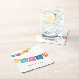 Huwelijk - Weddenschap met Papel Picado Wedding Fa Kartonnen Onderzetters