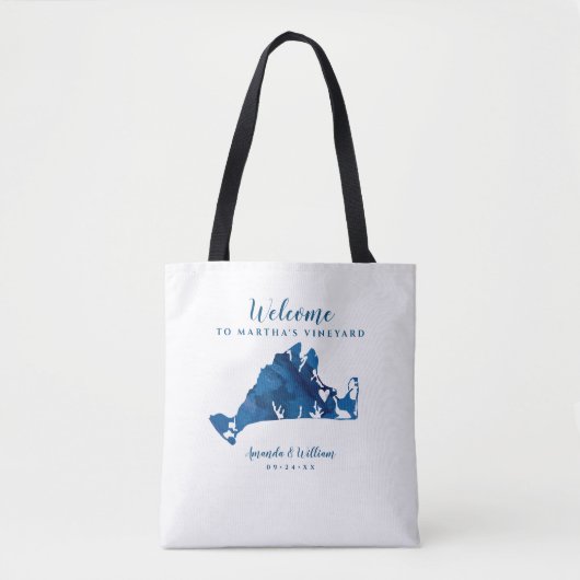 Huwelijk Welkom bij Martha's Vineyard Movable Hear Tote Bag (Voorkant)