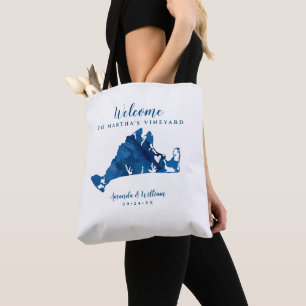 Huwelijk Welkom bij Martha's Vineyard Movable Hear Tote Bag