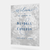 Huwelijk Welkom Bloemen Achtergrond Acryl Bord (Hoek)