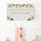 Huwelijk Welkom Bloemen Wit Calla Lelies Marmer Spandoek (Insitu)