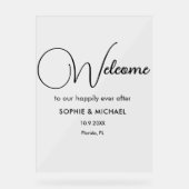 Huwelijk Welkom Elegant Acryl Teken Bord (Voorkant)