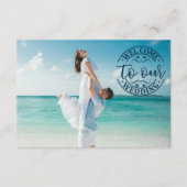 Huwelijk Welkom Modern Beach Informatiekaartje (Voorkant)