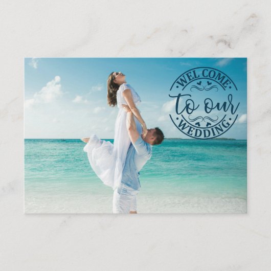 Huwelijk Welkom Modern Beach Informatiekaartje (Voorkant)