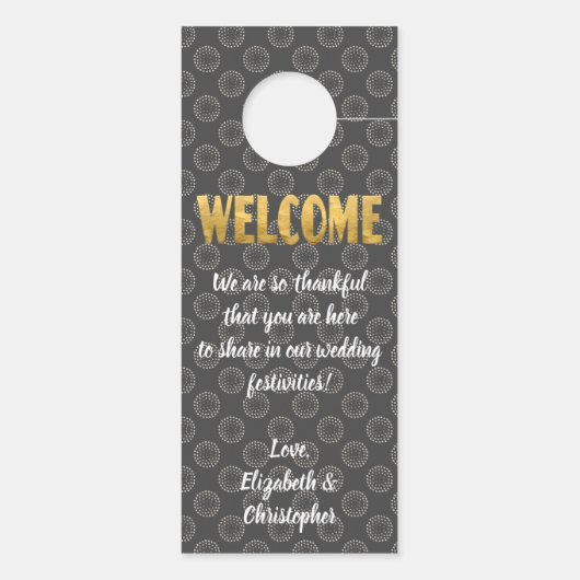 Huwelijk welkom niet storen goud grijs wit deurhanger (Achterkant)