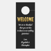 Huwelijk welkom niet storen goud zwart wit deurhanger (Achterkant)