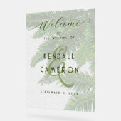 Huwelijk Welkom Palm Tree Achtergrond Acryl Bord (Hoek)