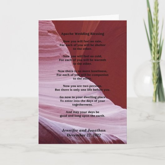 Huwelijk Wenskaart Apache Blessing Inside v2 Kaart (Voorkant)