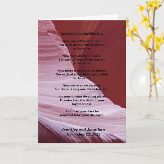 Huwelijk Wenskaart Apache Blessing Inside v2 Kaart (Gele Bloem)