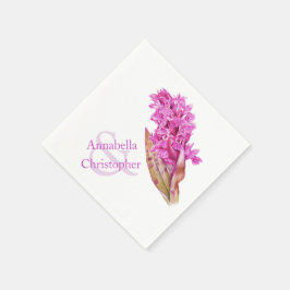 Huwelijk wilde orchidee waterverf papier servet