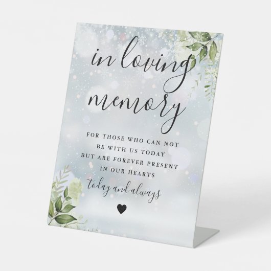 Huwelijk Wintergroen 'Ter Herinnering' Reclamebord Met Voetstuk (Voorkant)