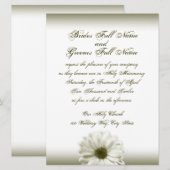 Huwelijk Wit Antiek Daisy Kaart (Voorkant / Achterkant)