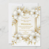 Huwelijk Wit Goud Mooi Modern Sophisticated Kaart (Achterkant)