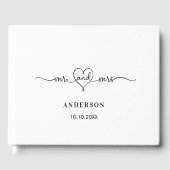 Huwelijk wit meneer hart script modern gastenboek (Voorkant)