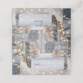 Huwelijk Witte Berkenbomen Winter Lichten Plaatskaartje (Buitenkant ongevouwen)