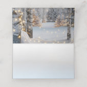 Huwelijk Witte Berkenbomen Winter Lichten Plaatskaartje (Binnenkant ongevouwen)