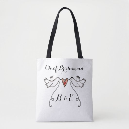 Huwelijk Witte Duiven Bruidsfeest Hen Do Tote Bag (Voorkant)