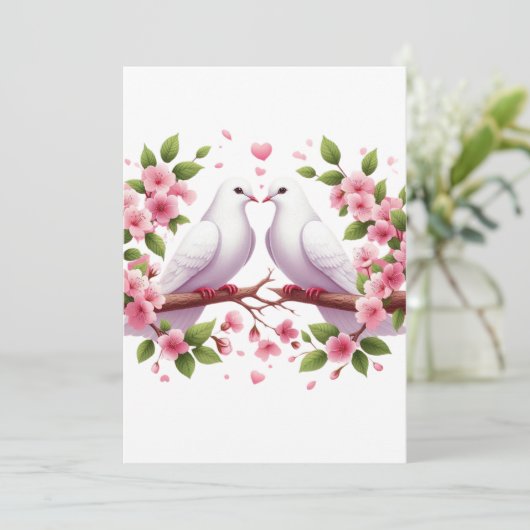 Huwelijk Witte Duiven Kaart (Staand voorkant)