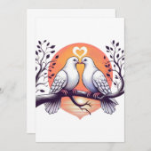 Huwelijk Witte Duiven Kaart (Voorkant / Achterkant)