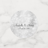 Huwelijk Witte Glitter Sparkle Gepersonaliseerde A Confetti (Kleine voorkant)
