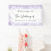 Huwelijk witte lavendel welkom spandoek (Insitu)