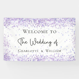 Huwelijk witte lavendel welkom spandoek