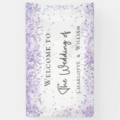 Huwelijk witte lavendel welkom spandoek (Verticaal)