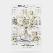 Huwelijk Witte Rozen Zitting Grafiek Acryl Bord (Voorkant)