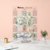 Huwelijk Witte Rozen Zitting Grafiek Acryl Bord (Huwelijk)