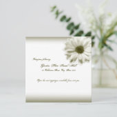 Huwelijk Witte Vintage Chrysanthemum Kaart (Staand voorkant)